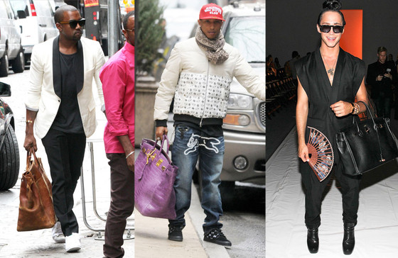 Kanye West, Pharrell Williams, Johnny Weir, Man Bags Kanye West, Pharrell Williams, Johnny Weir, Man Bags